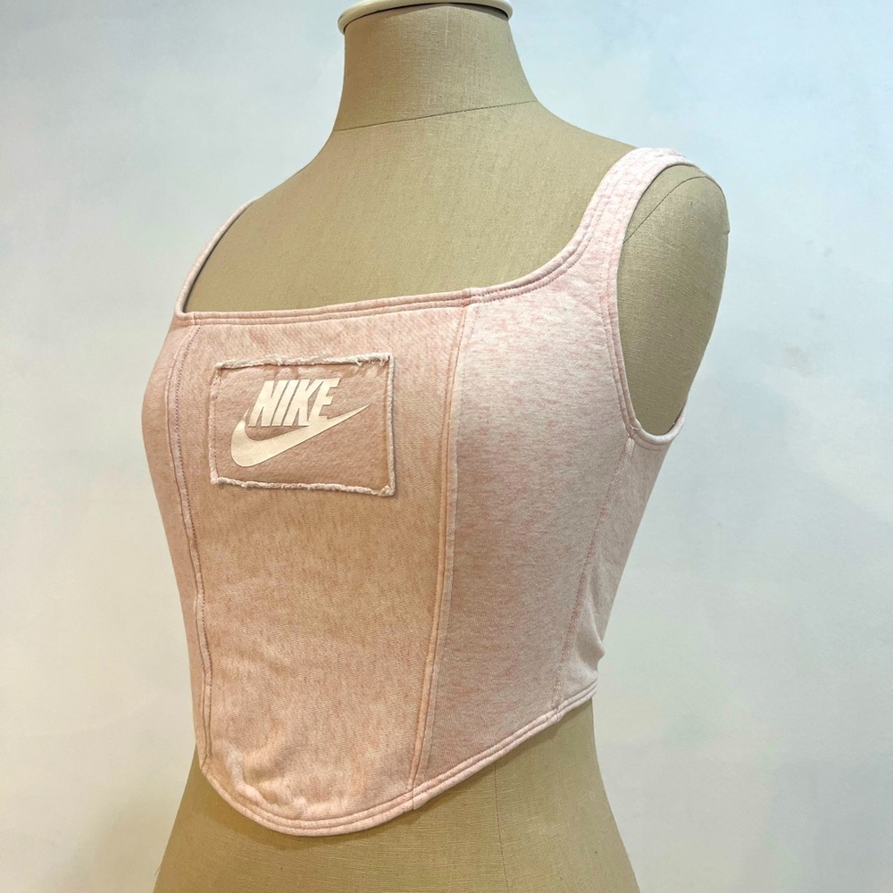 Frankie Collective Reworked Nike Sweatshirt Bustier Top - Picture 2 of 6